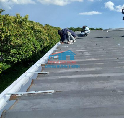 Thi công lắp đặt máng xối kho xưởng tại Biên hòa Đồng Nai