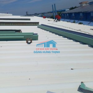 Thi công lắp đặt máng xối kho xưởng tại Đức Hòa Long An