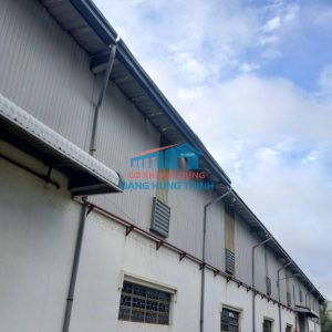 Thi công lắp đặt máng xối kho xưởng tại Đức Hòa Long An