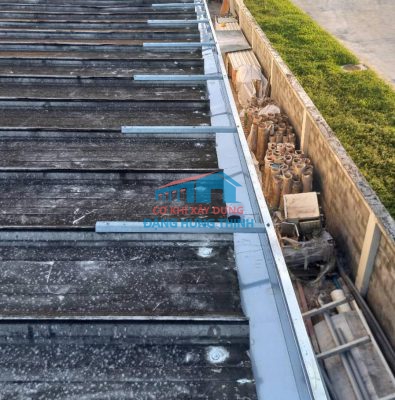 Thi công lắp đặt máng xối kho xưởng tại Long An